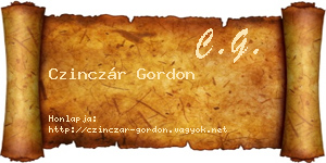 Czinczár Gordon névjegykártya